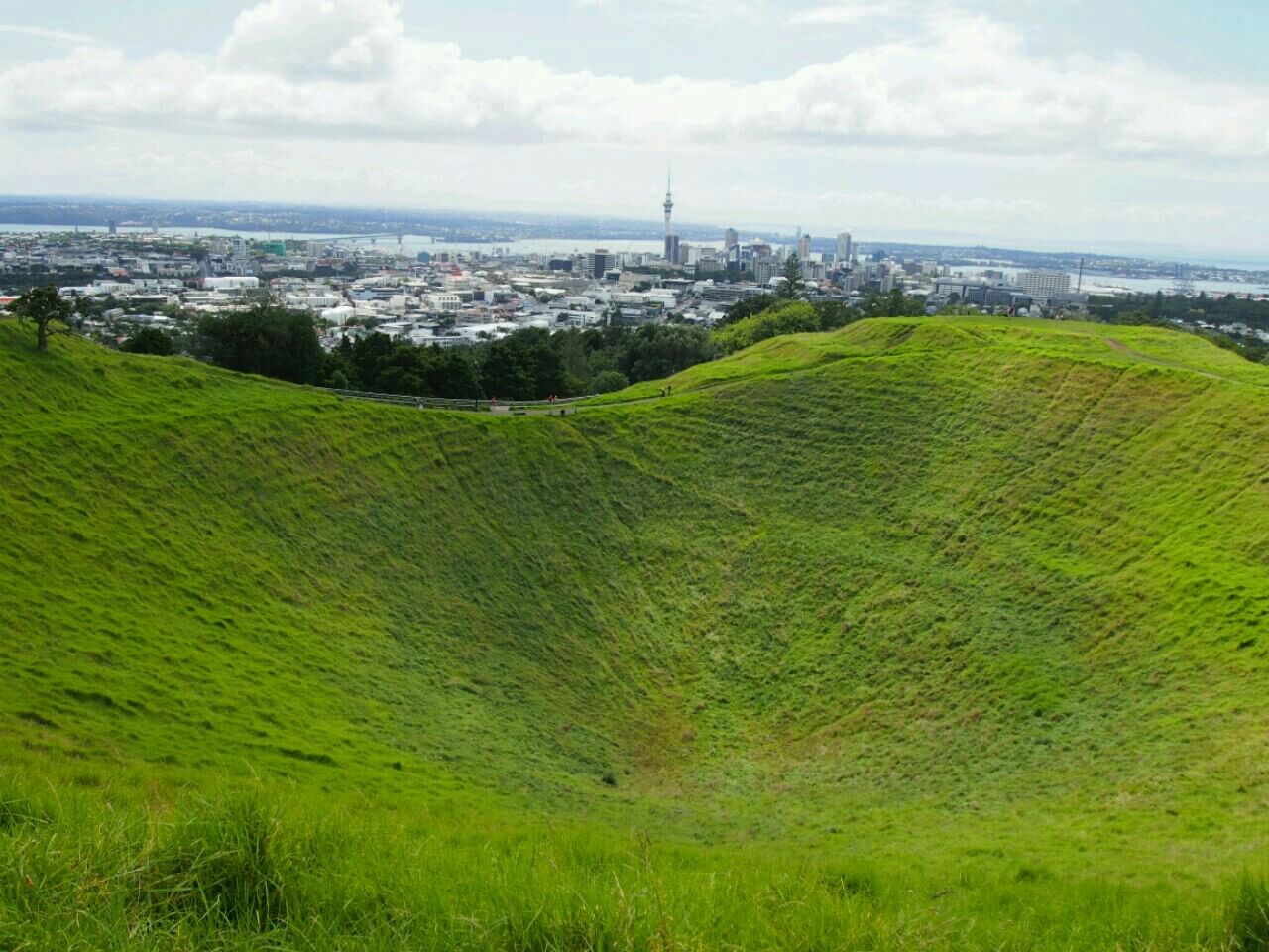 View from the crater of Mount Eden, Auckland