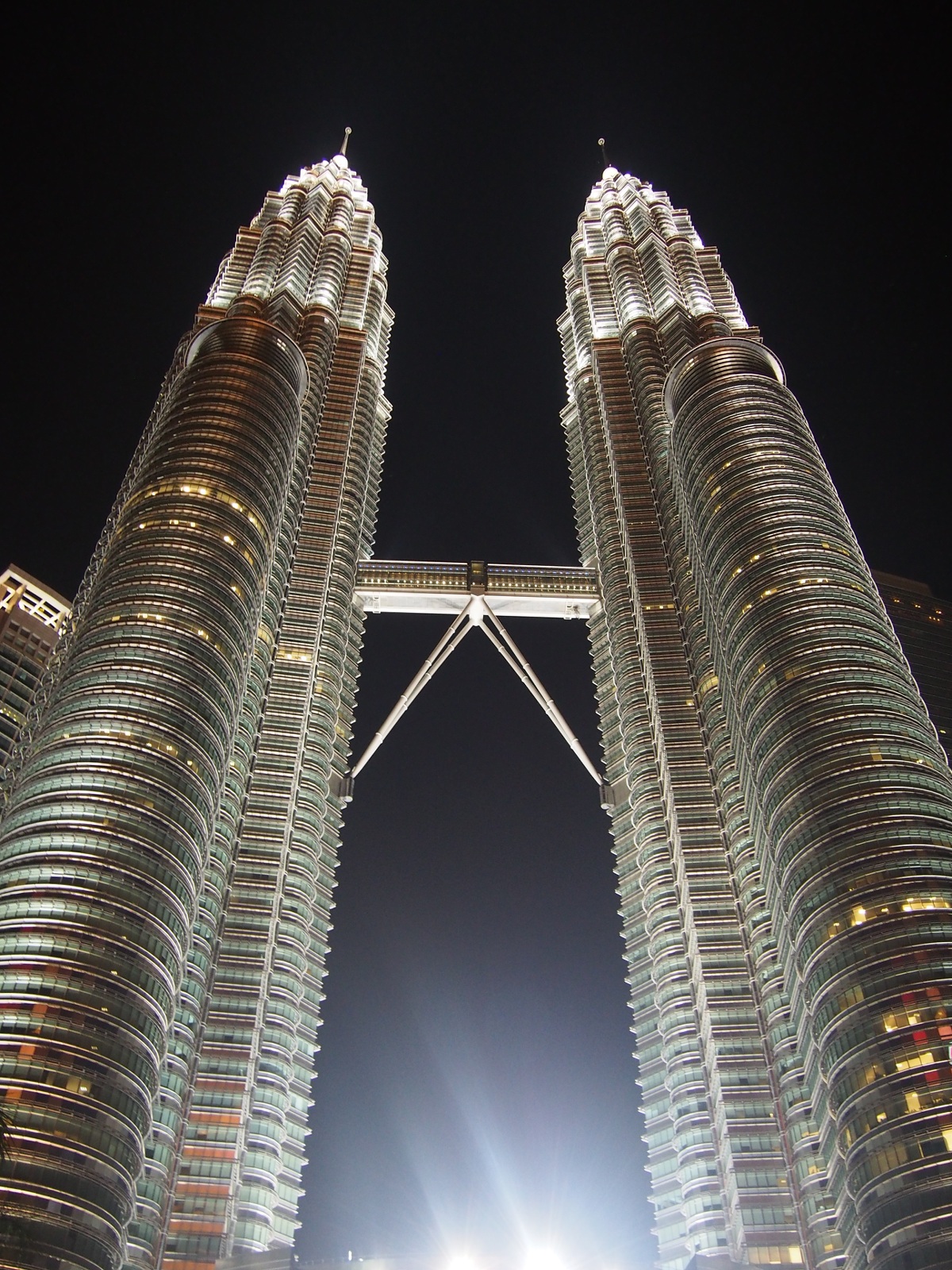 Petronas Towers at night (Glow sticks)