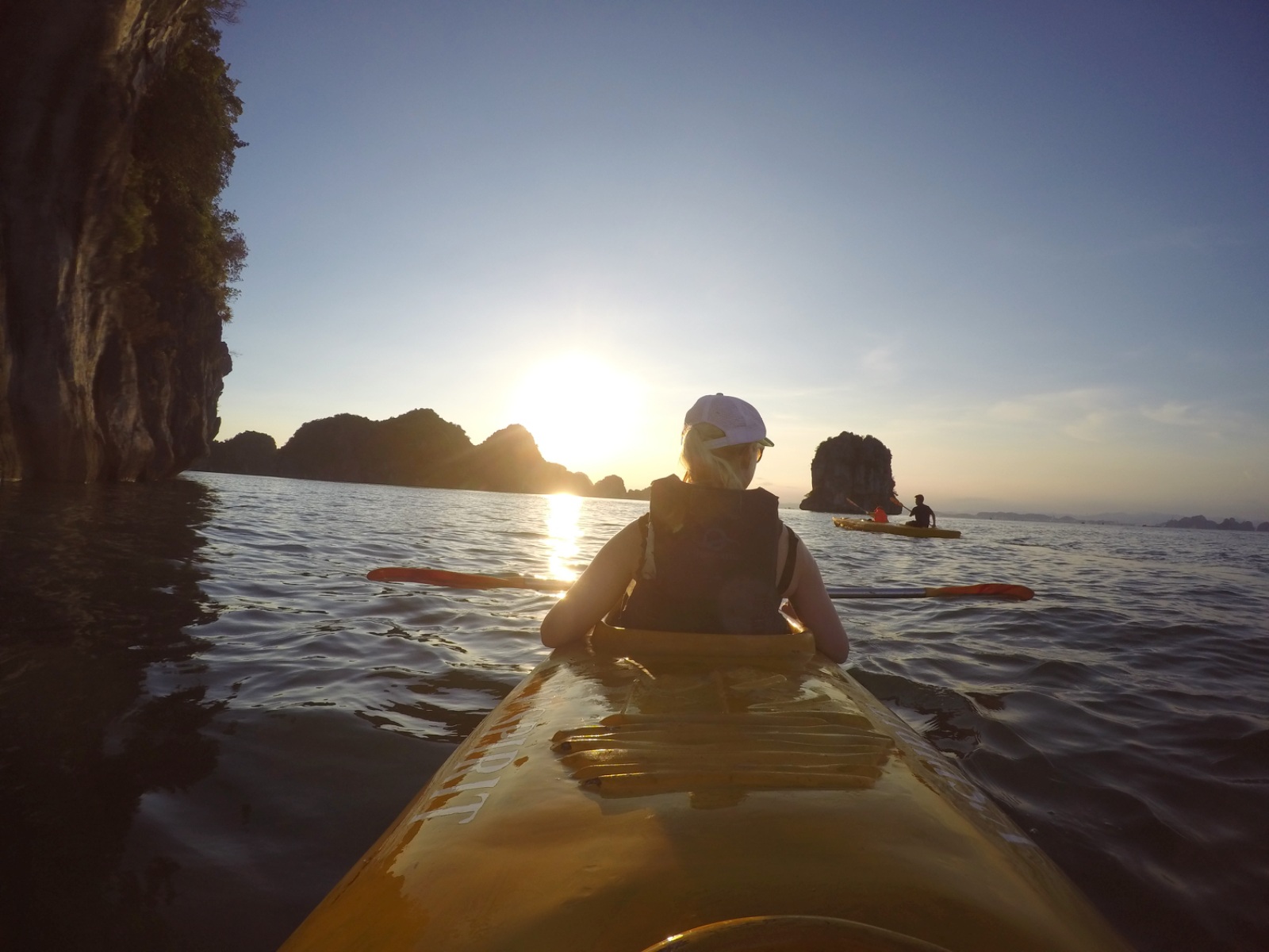 Sunset kayaking in Halong Bay